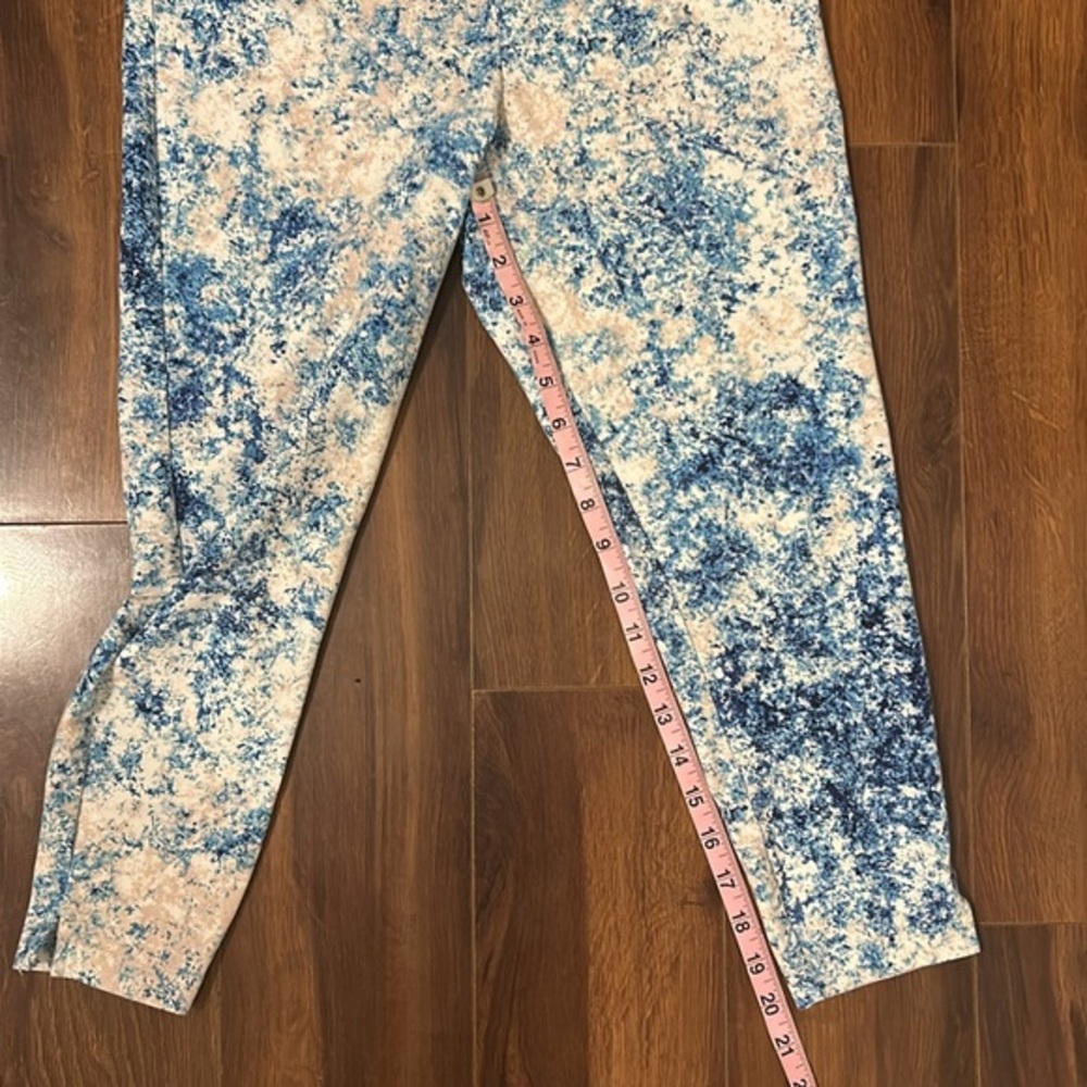 Lysse Basic Capri Legging Blue & Pink Tye-Dye Splatter Yoga Tights M - Picture 10 of 12